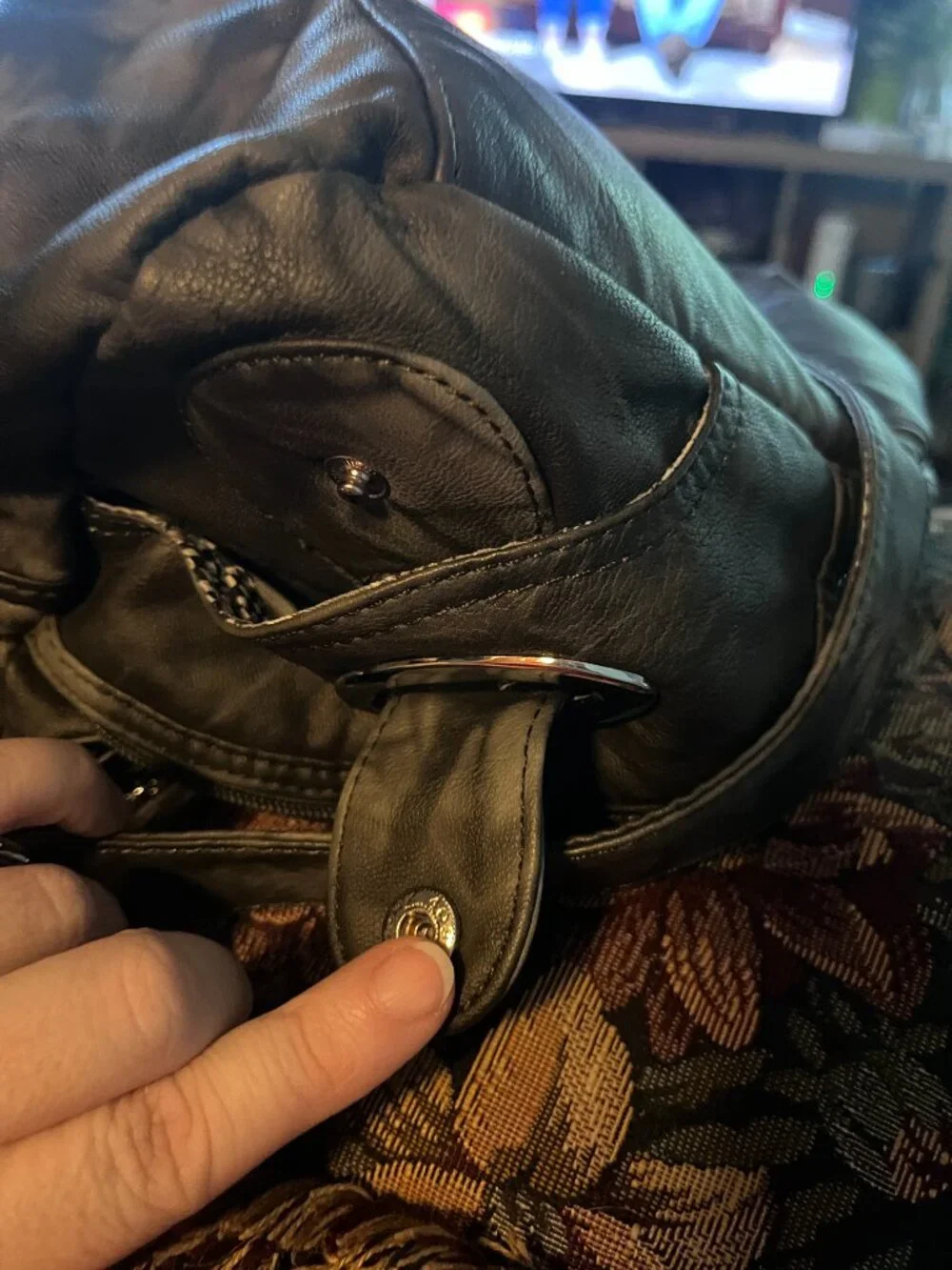 Large Black and Grey Handbag/Purse